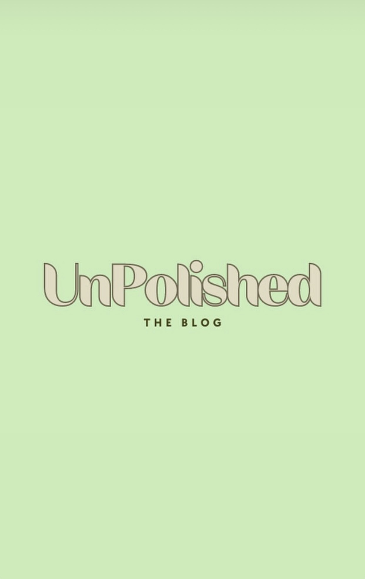 Light green background with centered text reading 'UnPolished' and smaller text below saying 'THE BLOG'.